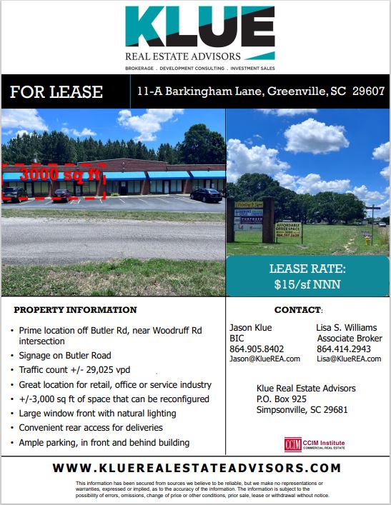 FOR LEASE-11 Barkingham Lane, Greenville