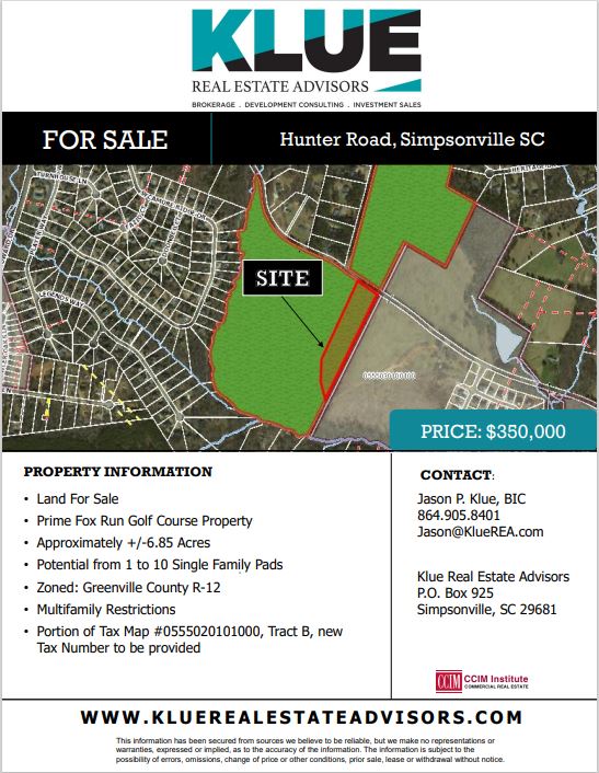 FOR SALE-Hunter Rd, Simpsonville